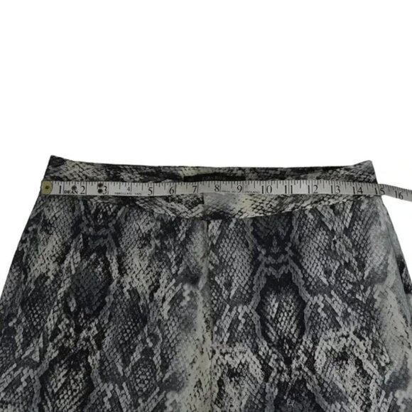 Zara Faux Snakeskin Pants Ankle Trousers Gray White Size Small - Picture 14 of 16